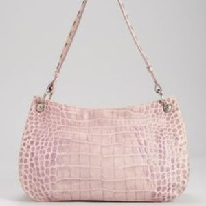 NWT$270 Donald Pliner leather Lavender Croc purse.